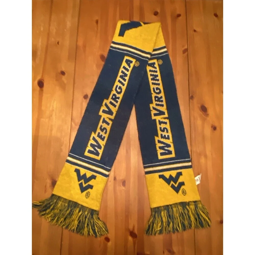 West Virginia Mountaineers Scarf Fringe Ends 64
